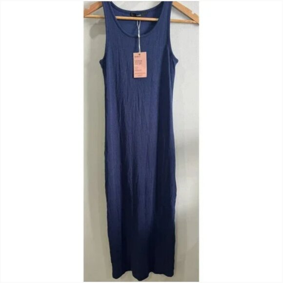 QUINCE Navy Tencel Jersey Tank  Dress NWT S - Picture 2 of 5